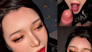 看着精液喷在她嘴里，吞吐的样子实在太诱人了
